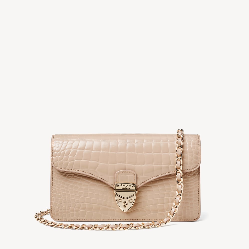 Mayfair®Clutch Soft Taupe Patent Croc