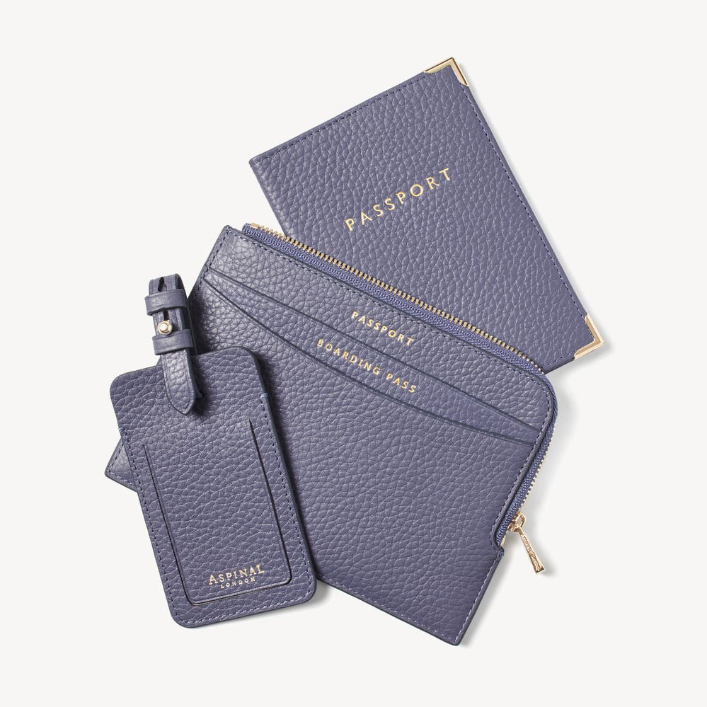 Zipped Travel Collection Dusky Blue Pebble