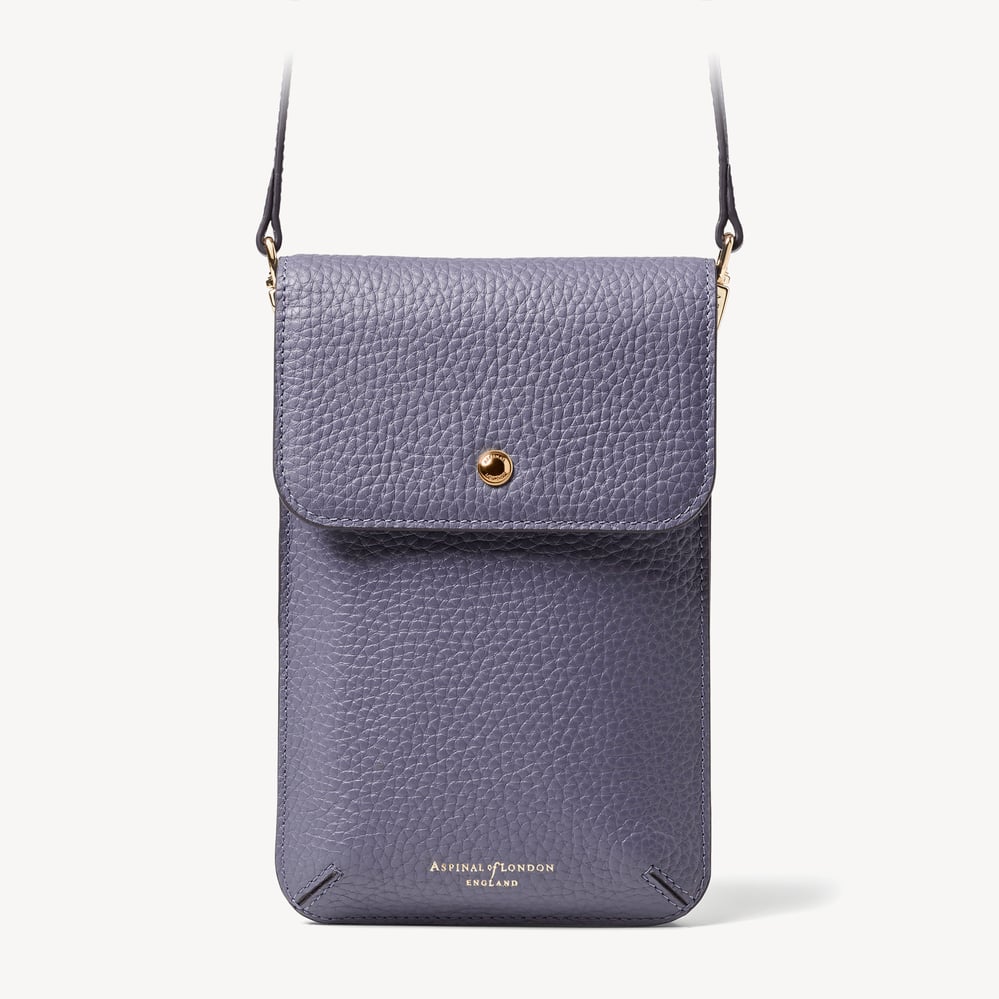 Duo Phone Crossbody Pouch Dusky Blue Pebble