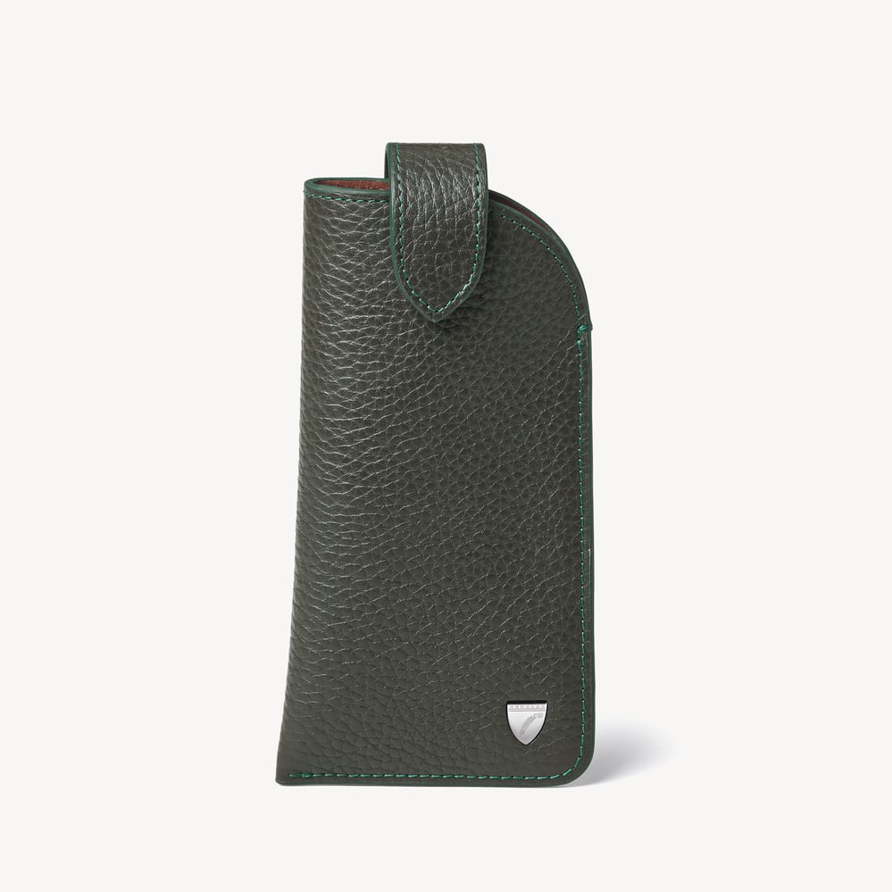 Glasses Case with Tab Forest Green Pebble