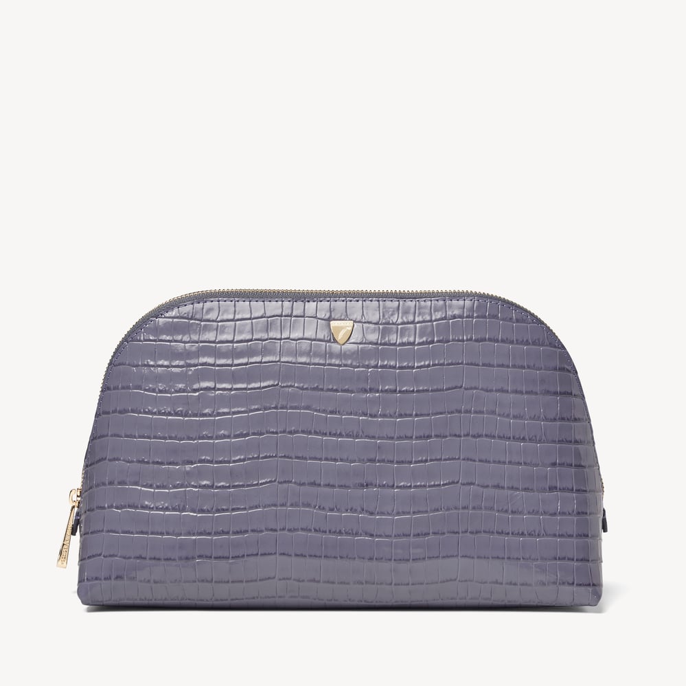 Classic Toiletry Bag Deep Shine Dusky Blue Small Croc