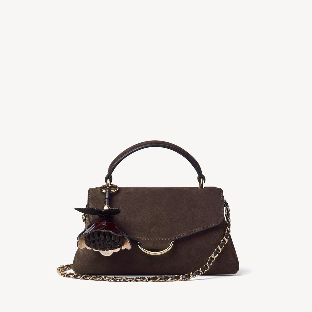 Annabel Small with Peony Charm Chocolate Suede