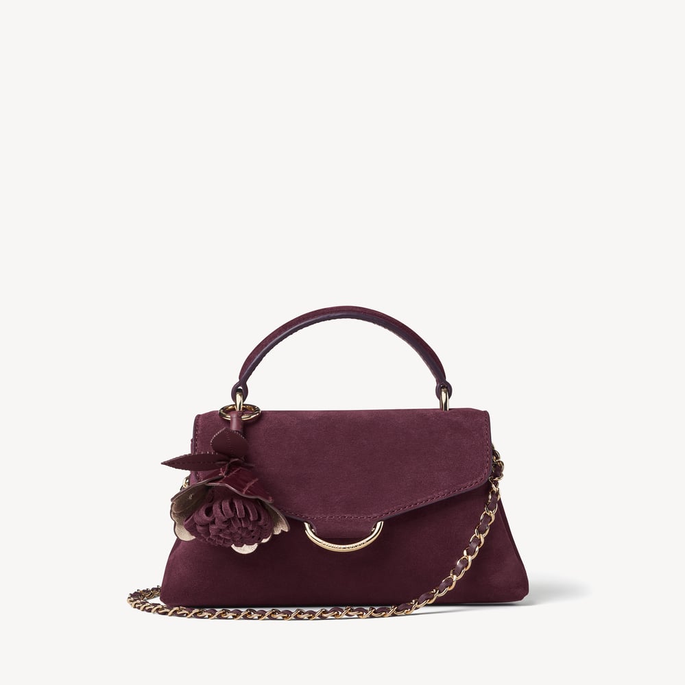 Annabel Small with Peony Charm Rich Claret Suede