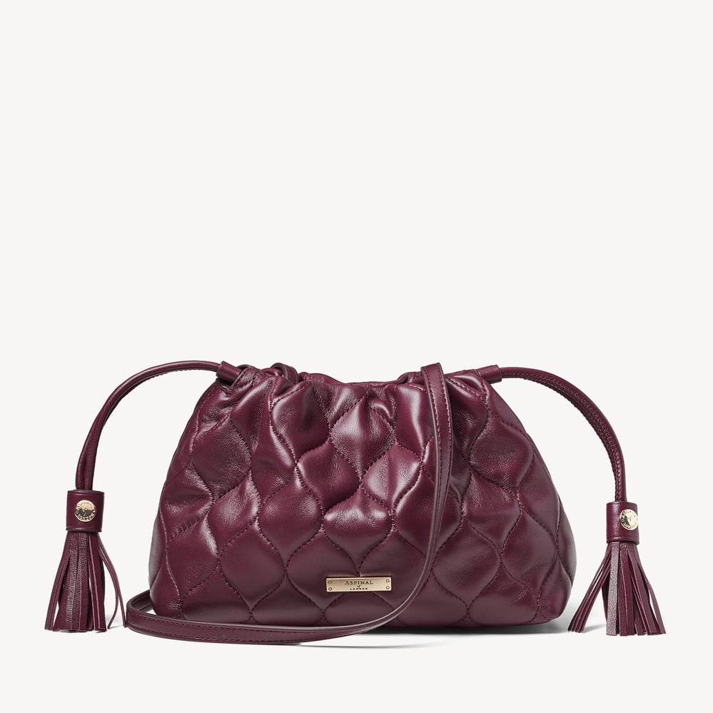 Soho Midi Crossbody Pouch Garnet Quilted Nappa