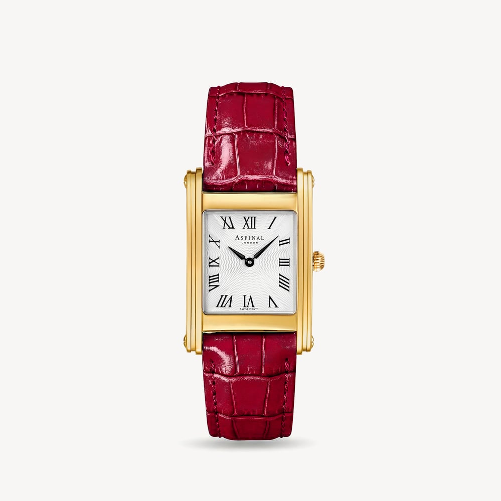 Mayfair® Classic Watch 23ct Gold Plated - Deep Shine Cherry Ombre Croc