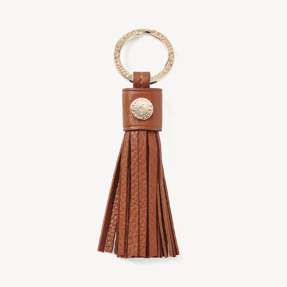 Hudson Tassel Keyring Tan Milled Pebble