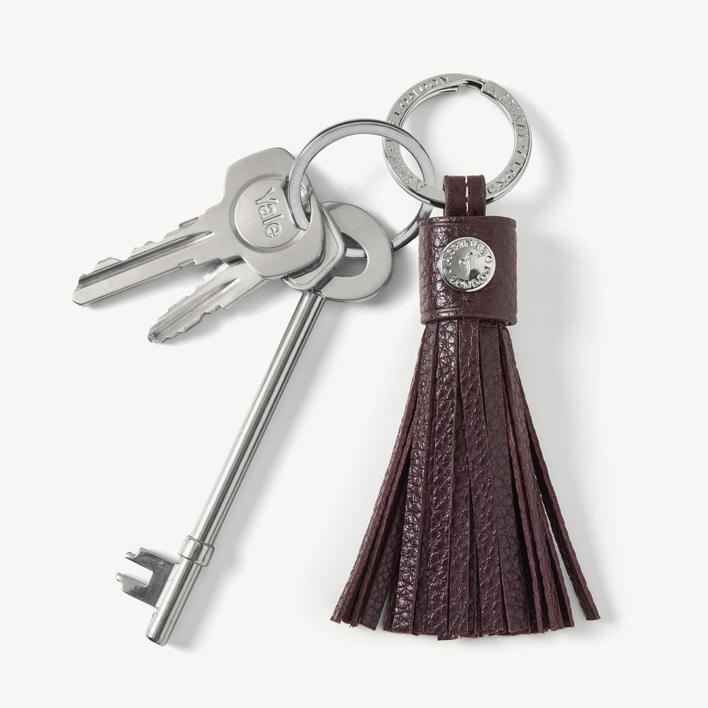 Hudson Tassel Keyring Wine Milled Pebble