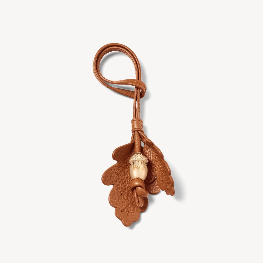 Oak Leaf and Acorn Charm Tan Milled Pebble