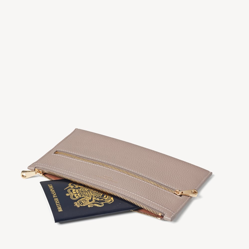 Hudson Travel Pouch Moleskin Milled Pebble