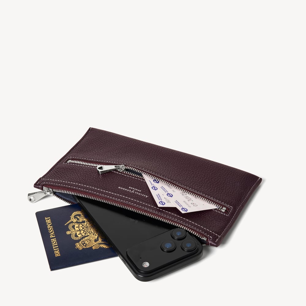 Hudson Travel Pouch Wine Milled Pebble