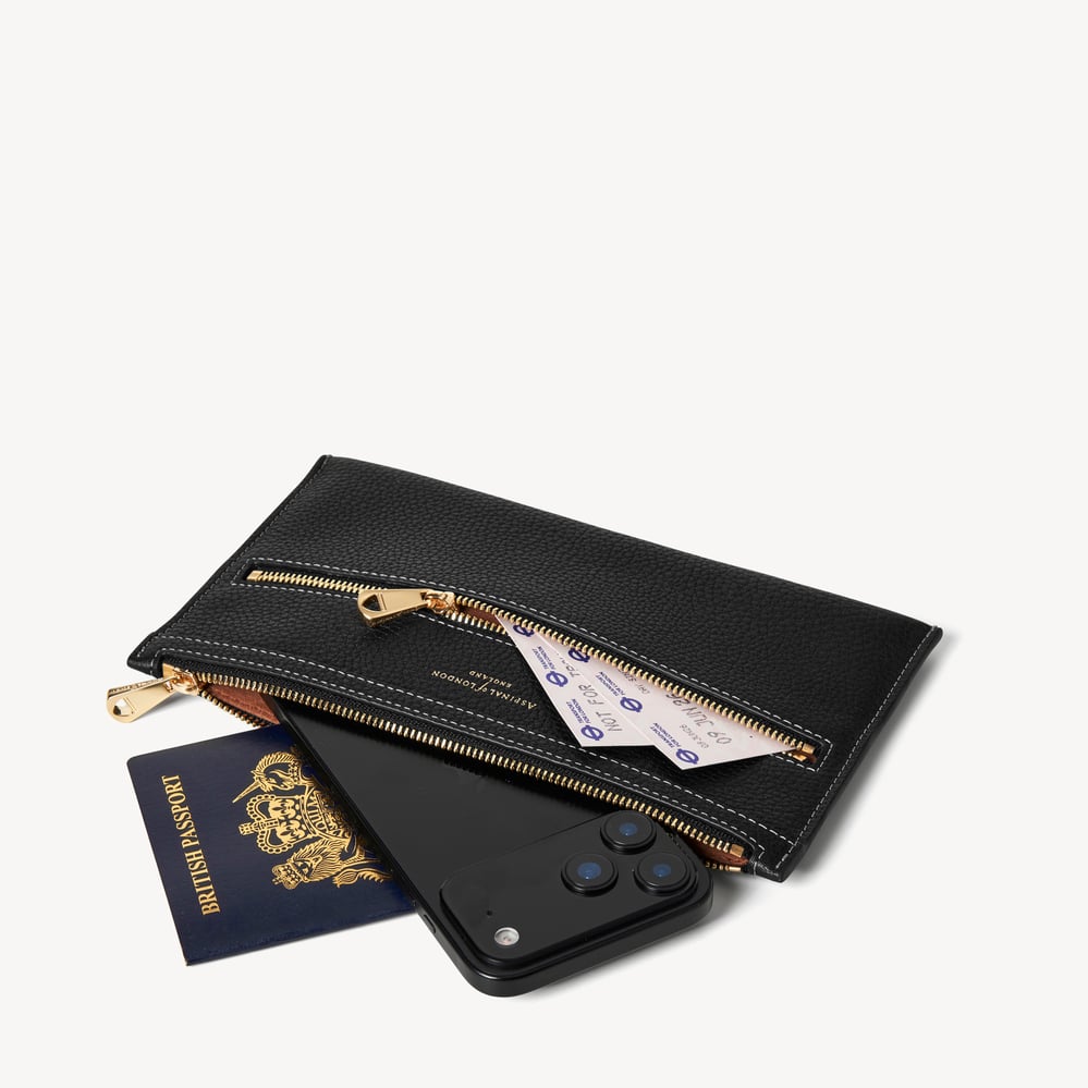 Hudson Travel Pouch Black Milled Pebble