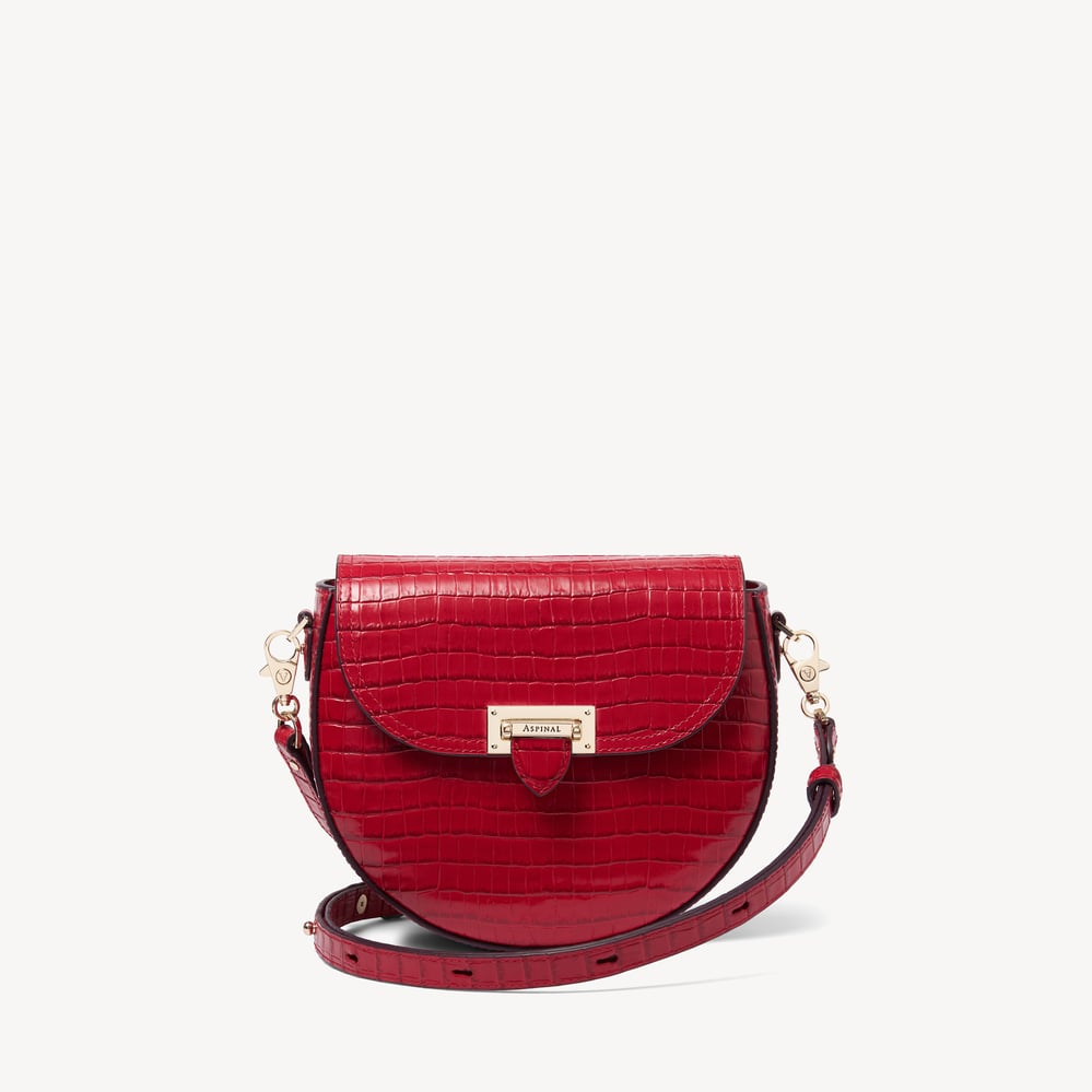 Portobello Crossbody Deep Shine Cherry Red Small Croc
