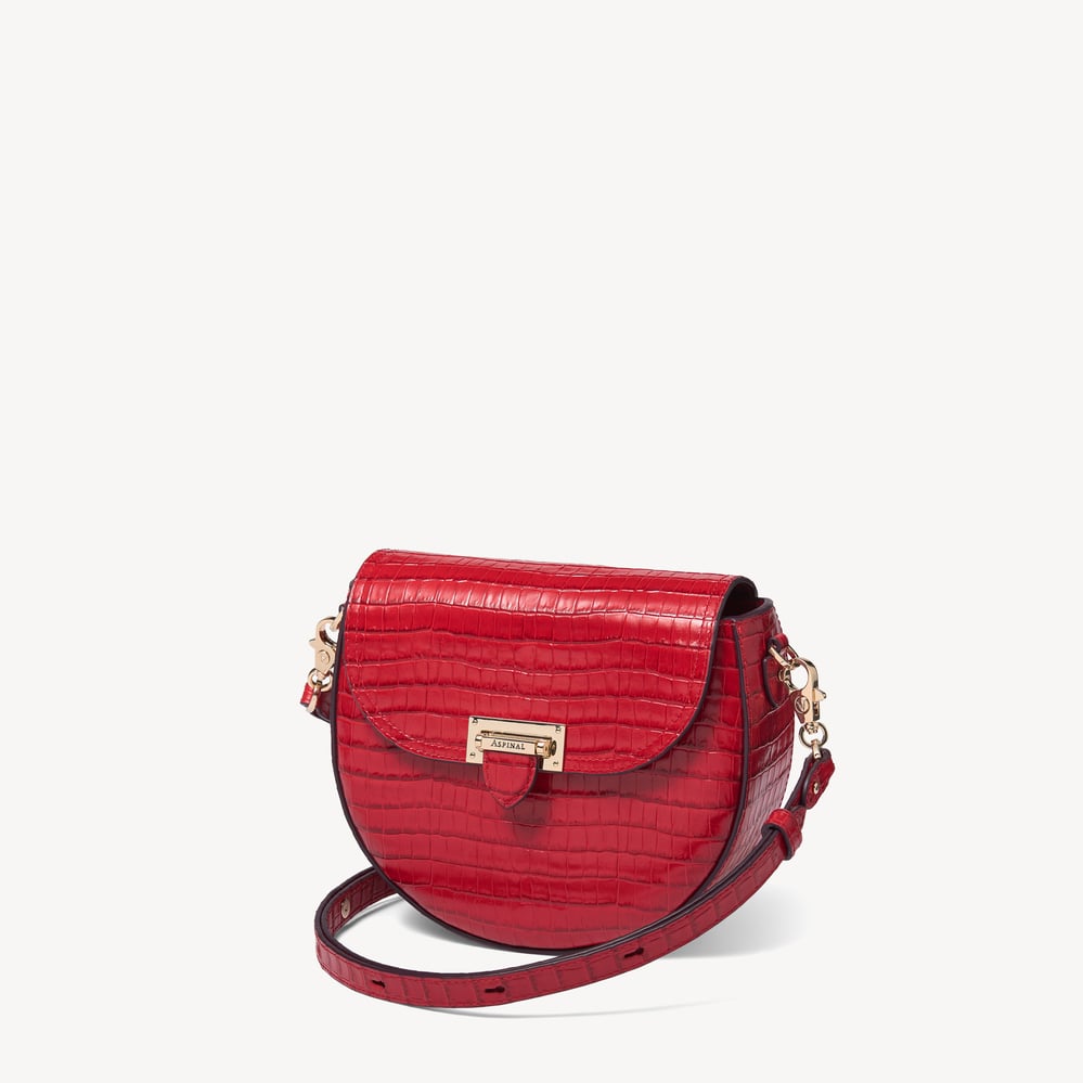 Portobello Crossbody Deep Shine Cherry Red Small Croc
