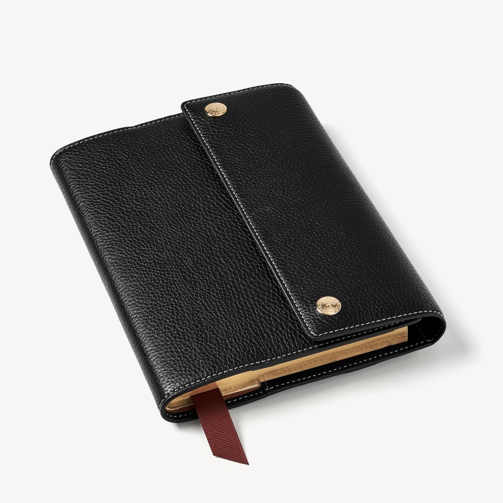 A5 Hudson Deluxe Refillable Journal Black Milled Pebble