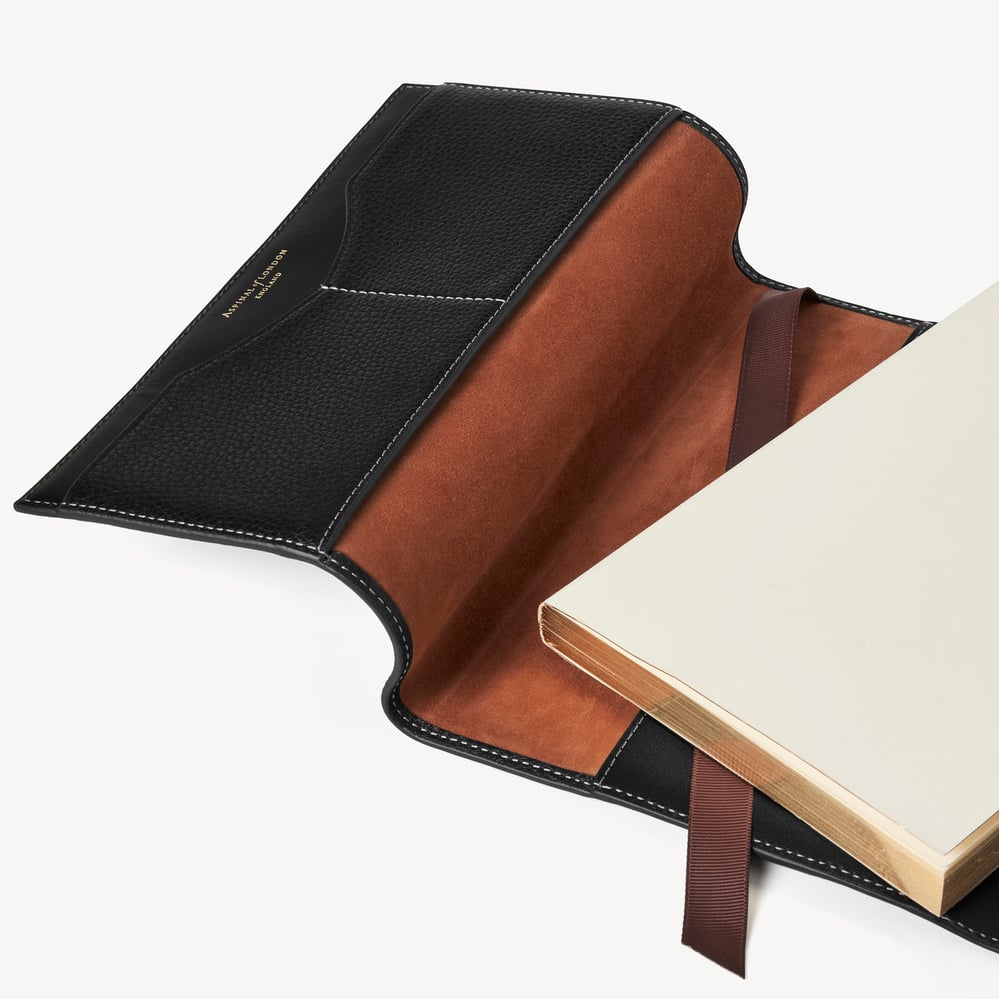 A5 Hudson Deluxe Refillable Journal Black Milled Pebble