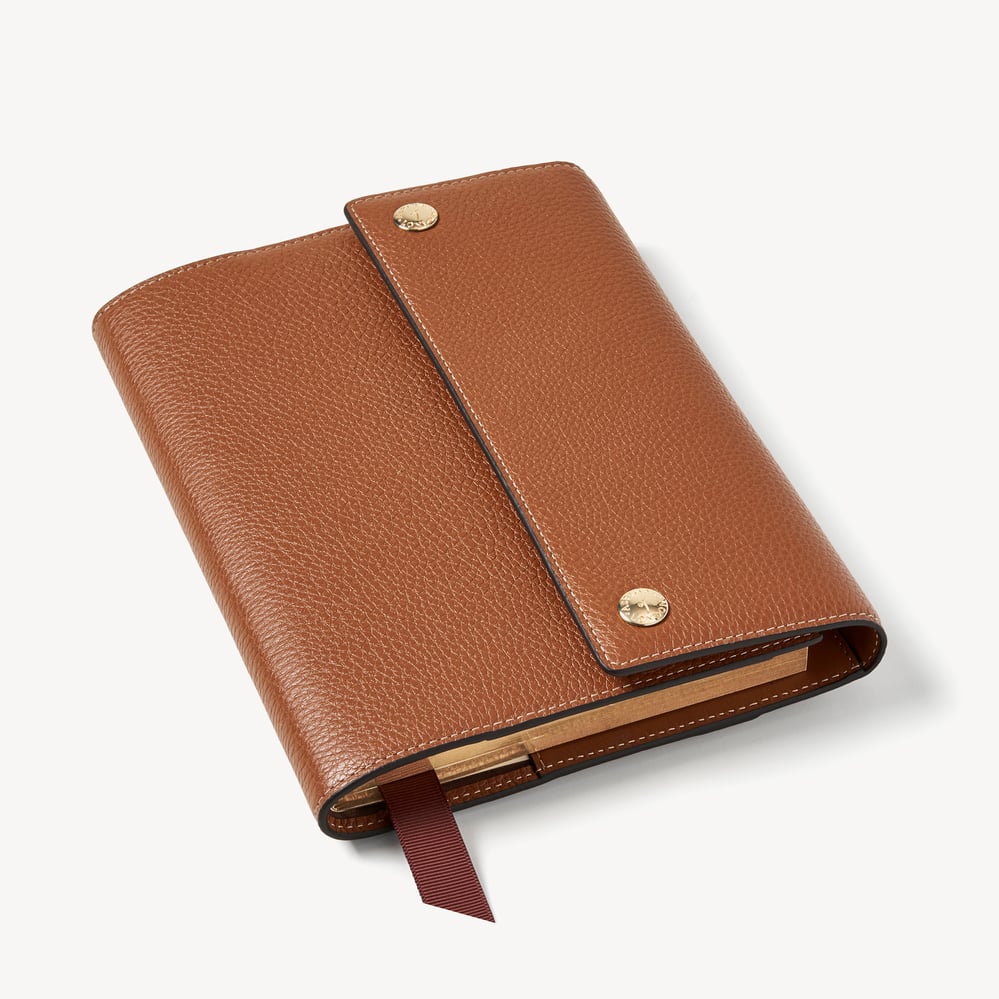 A5 Hudson Deluxe Refillable Journal Tan Milled Pebble