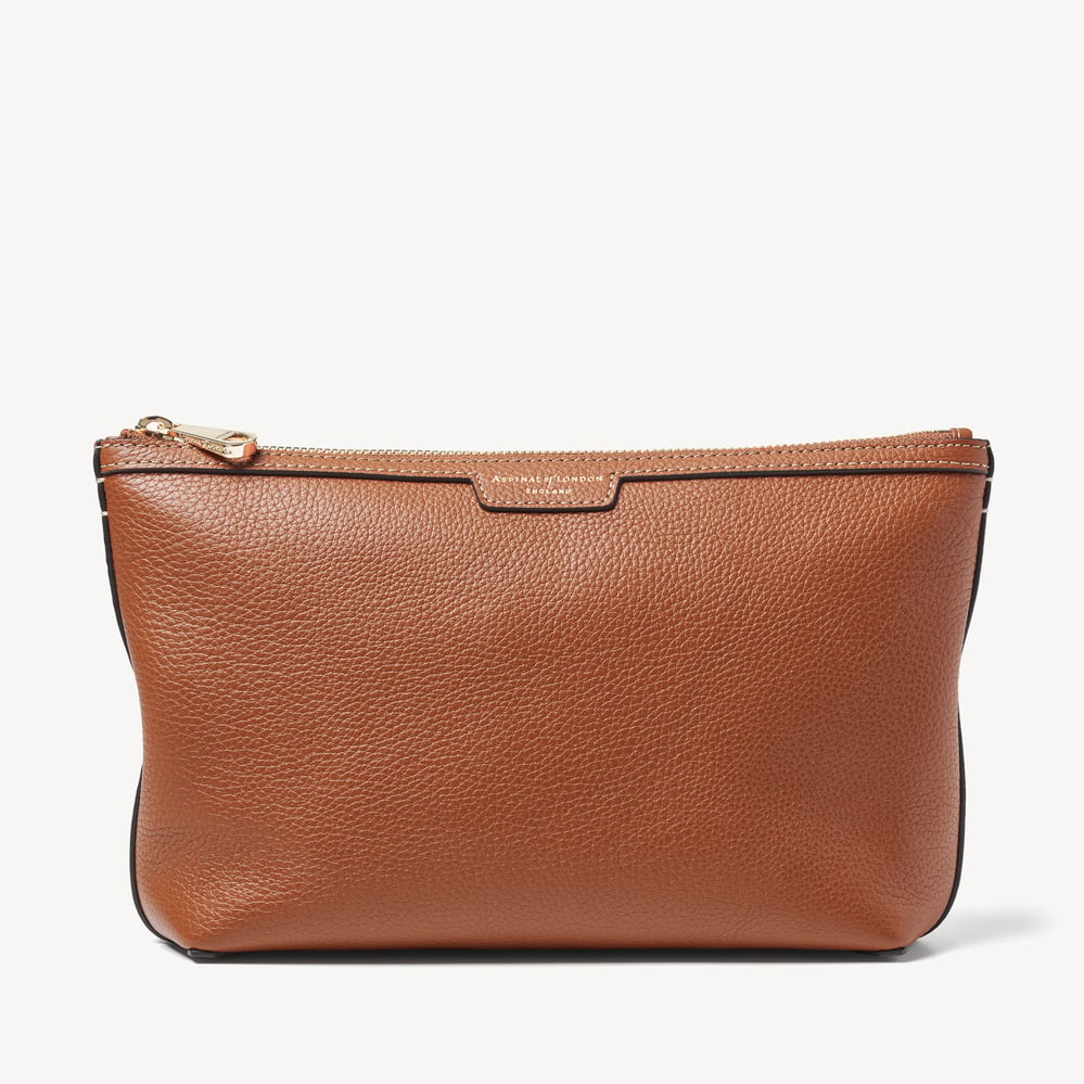 Hudson Large Pouch Tan Milled Pebble