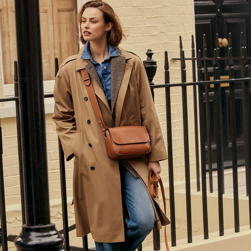 Ella Grande Crossbody Tan Milled Pebble