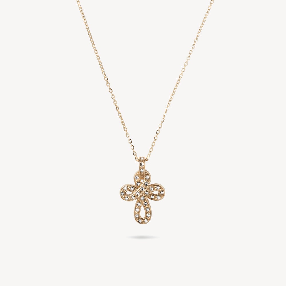 Diamond Chunky Cross Necklace 0.15ct Diamond