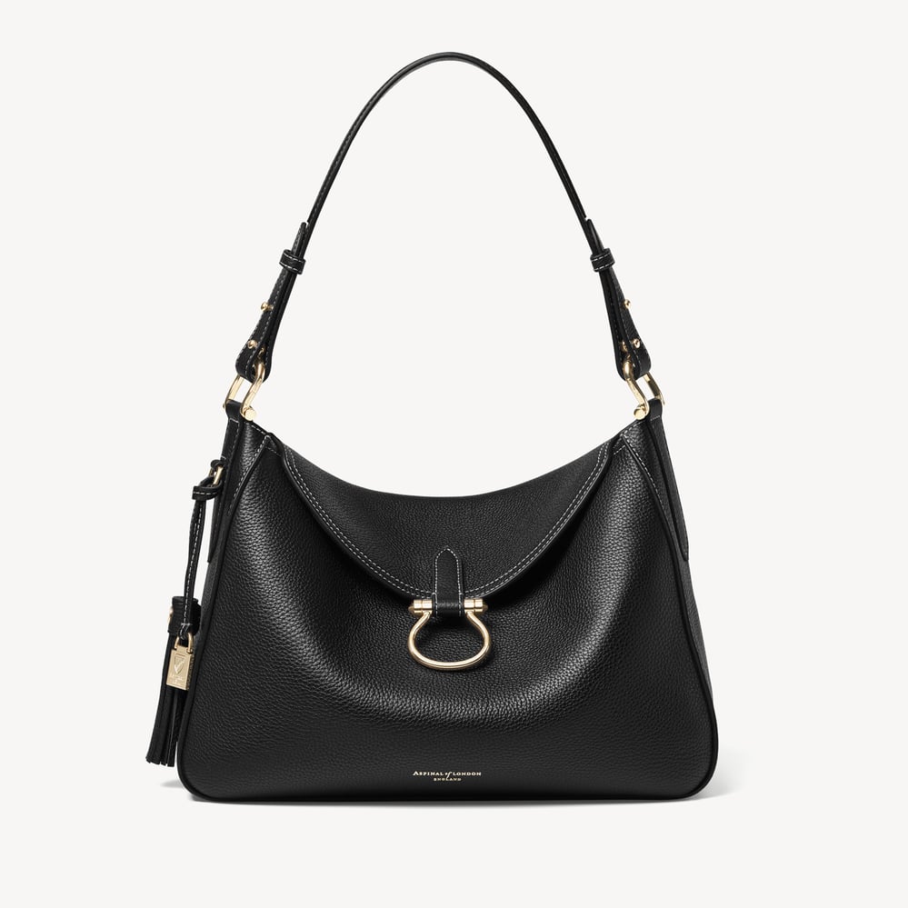 Bella Hobo Black Milled Pebble