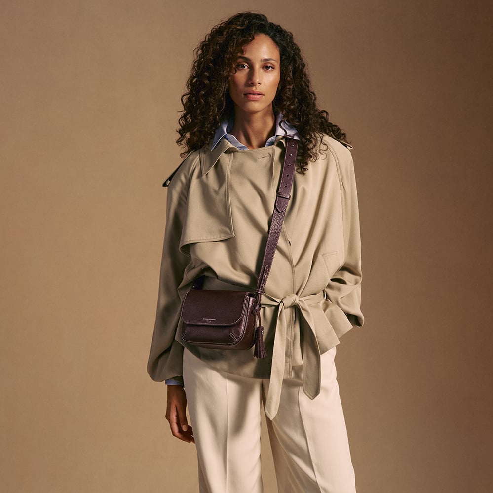 Ella Crossbody Wine Milled Pebble