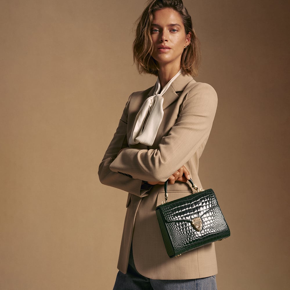 Midi Mayfair® Evergreen Patent Croc