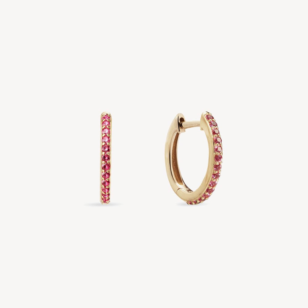 Eternity Hoop Earrings 0.22ct Pink Sapphire