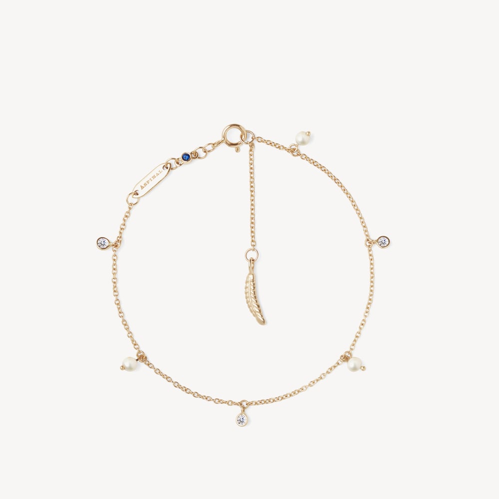 Celeste Diamond & Pearl Drop Bracelet 0.18ct Diamond