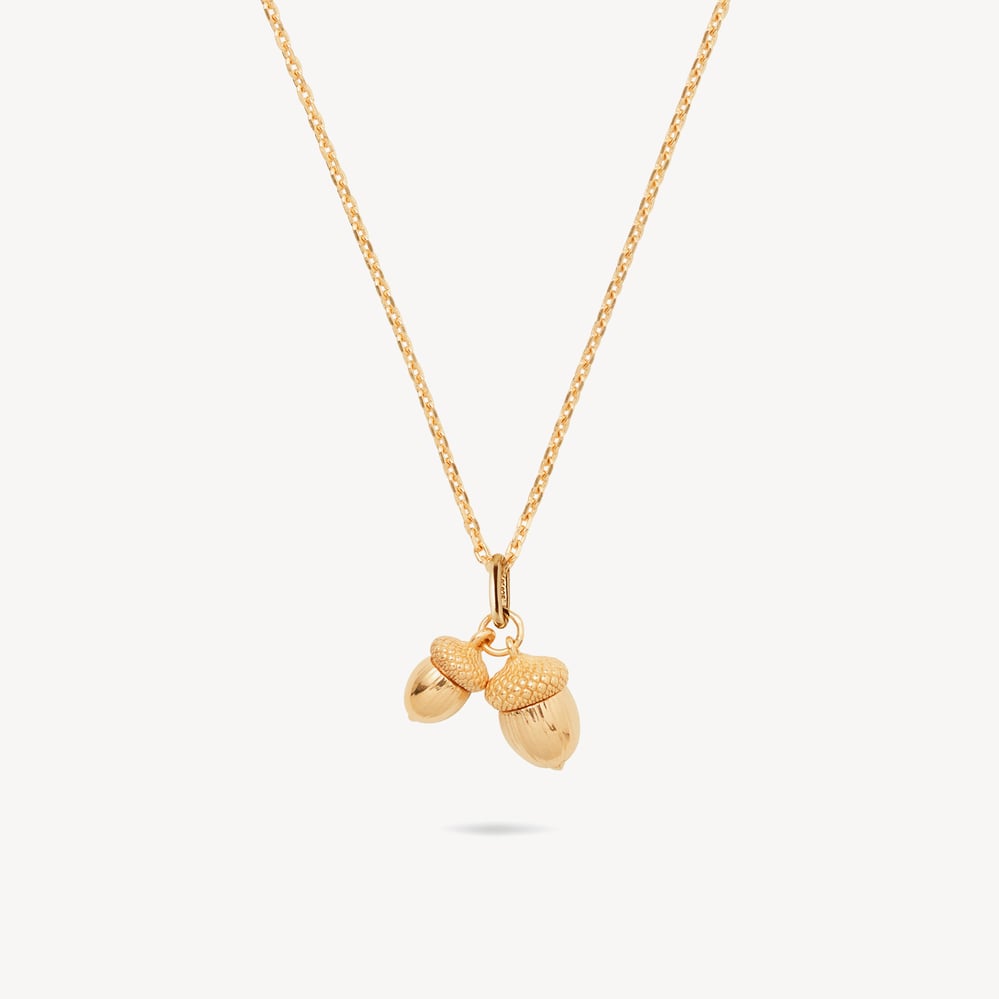 Acorn Charm Necklace 18ct Gold Vermeil