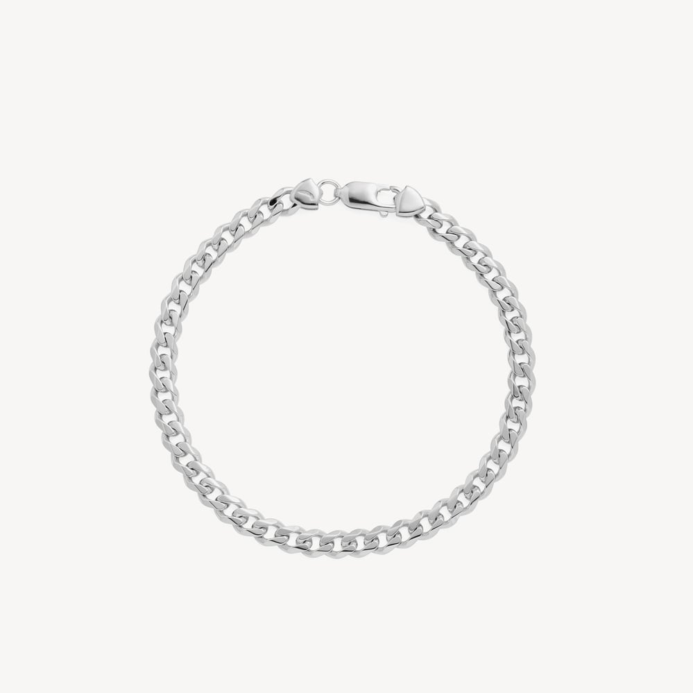 Men's Curb Chain Bracelet Sterling Silver