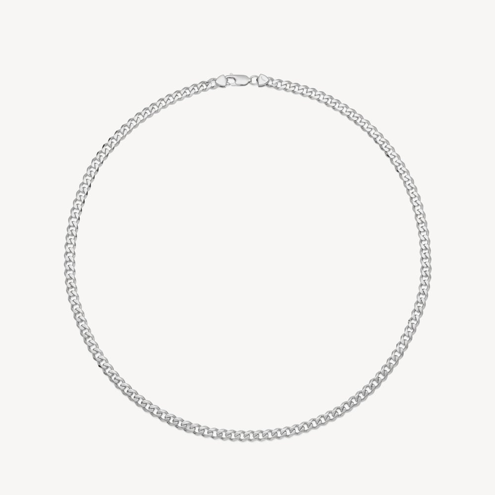 Men's Curb Chain Necklace Sterling Silver