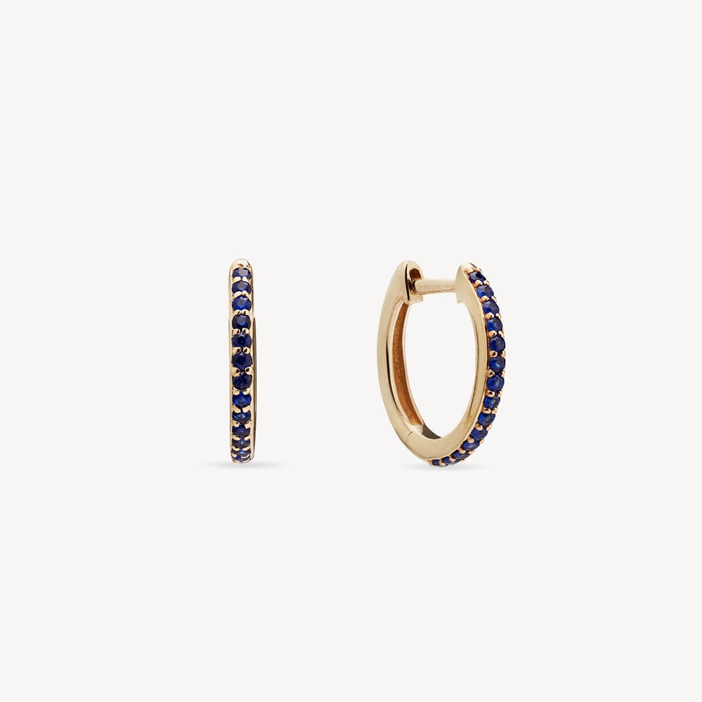 Eternity Hoop Earrings 0.22ct Blue Sapphire
