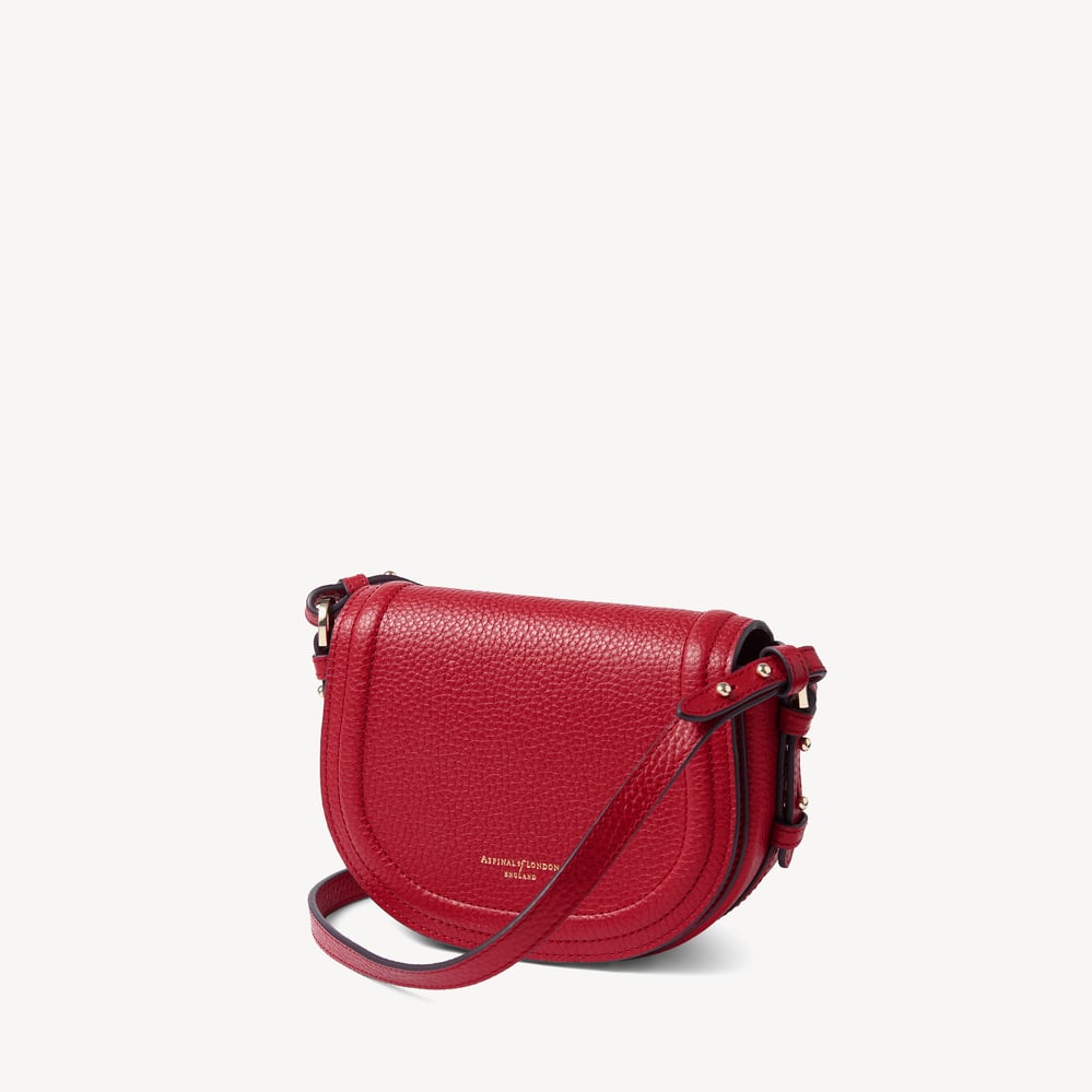 Small Stella Satchel Crossbody Cherry Red Pebble