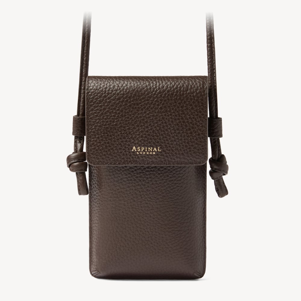 Ella Crossbody Phone Pouch Chocolate Pebble
