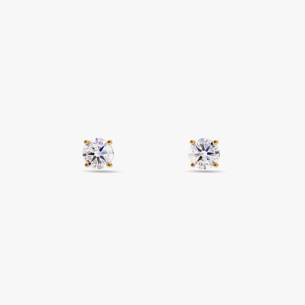 Floating Diamond 1ct Solitaire Stud Earrings  1.03ct Diamond