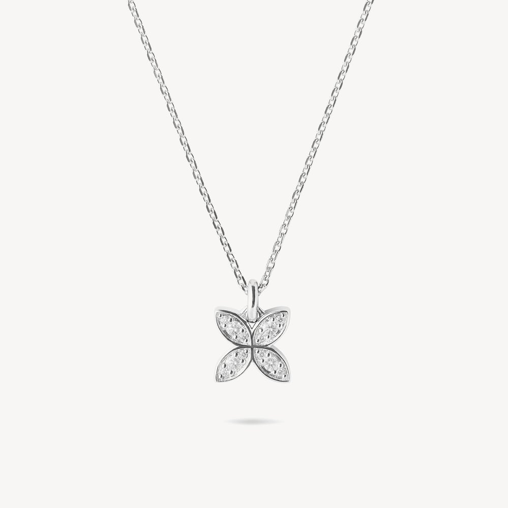 Edwardian Kiss Pendant Necklace White Topaz
