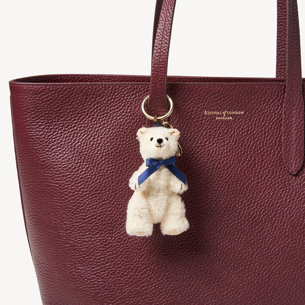 Peter Polar Bear Keyring Charm Mohair Polar Bear