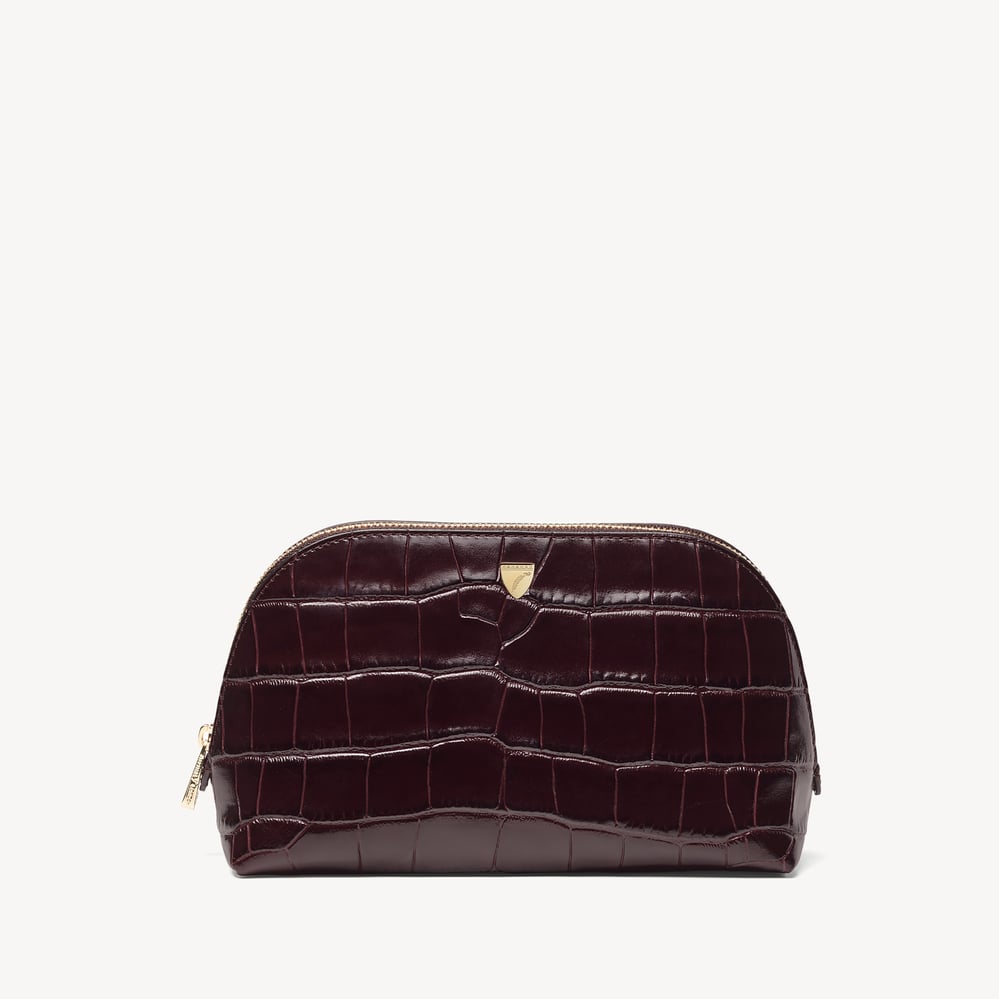 Classic Makeup Case Deep Shine Dark Amazon Brown Croc