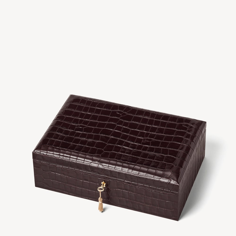 Prestige Jewellery Box Deep Shine Amazon Brown Croc
