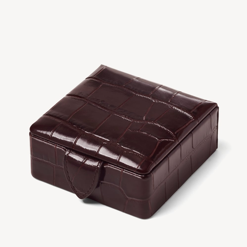Stud Box Deep Shine Amazon Brown Croc