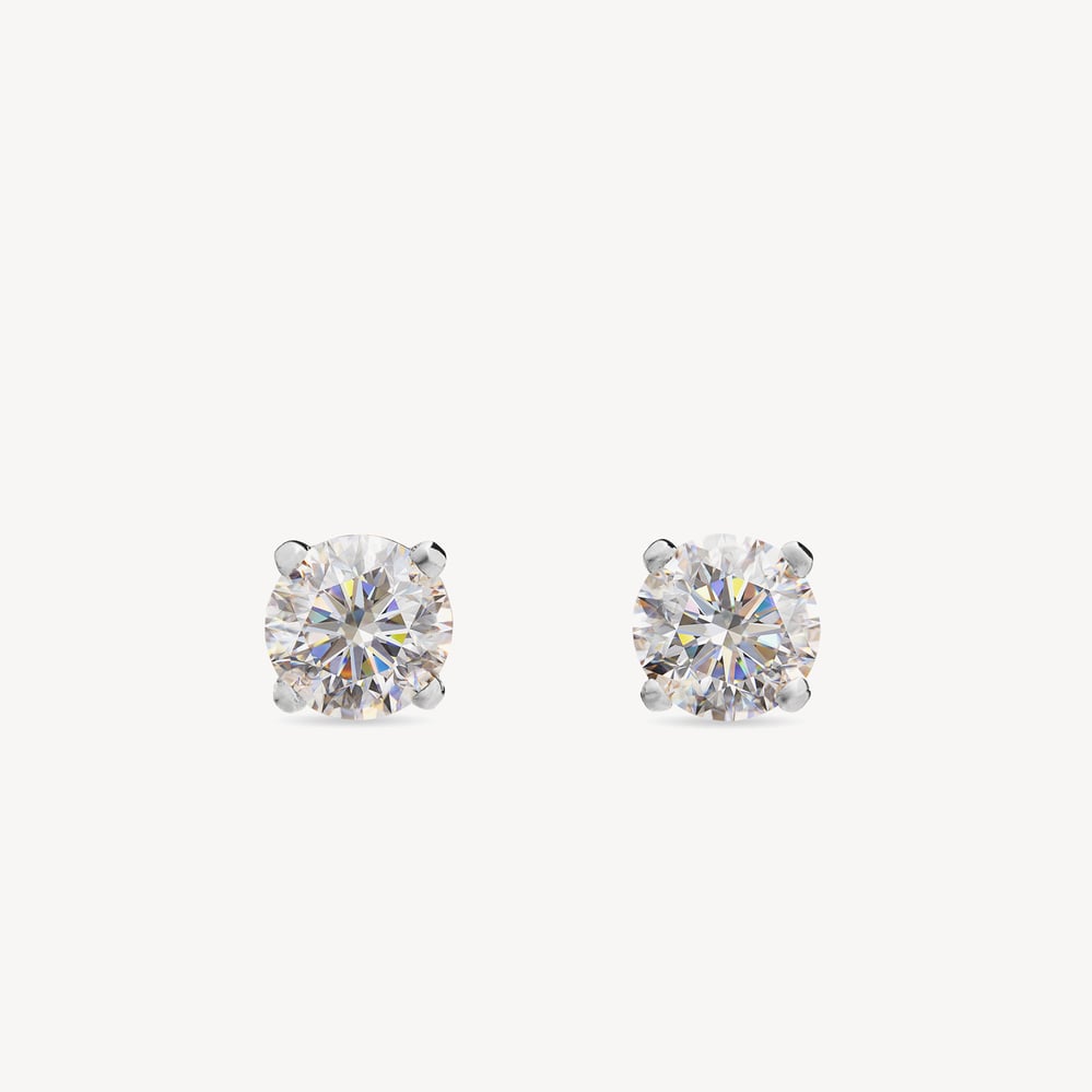 Floating Diamond 2ct Solitaire Stud Earrings 2ct Diamond