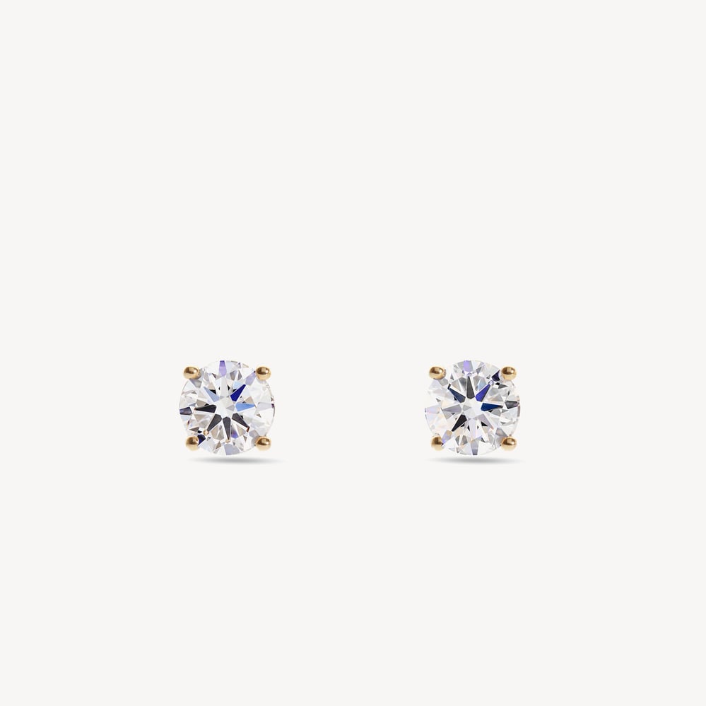 Floating Diamond 1ct Solitaire Stud Earrings  1.03ct Diamond