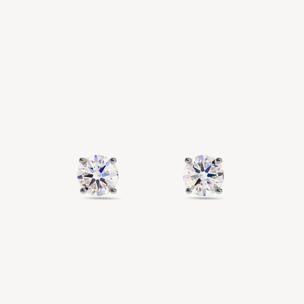 Floating Diamond 1ct Solitaire Stud Earrings  1.03ct Diamond