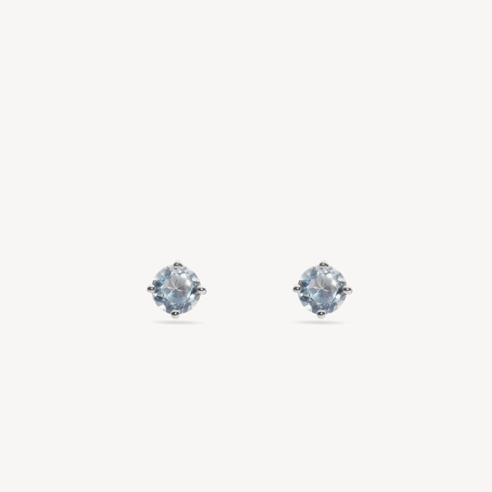 Floating Aquamarine Solitaire Stud Earrings 0.95ct Aquamarine