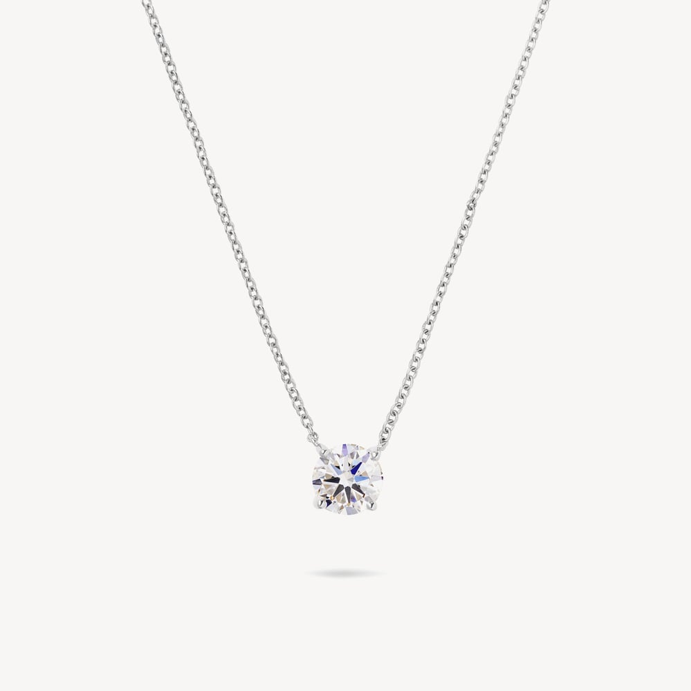 Floating Diamond 1ct Solitaire Necklace 1ct Diamond