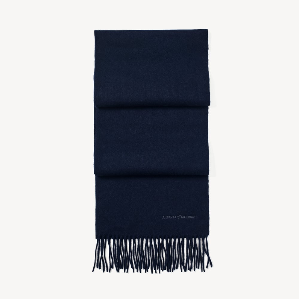 Lightweight Cashmere Scarf Navy