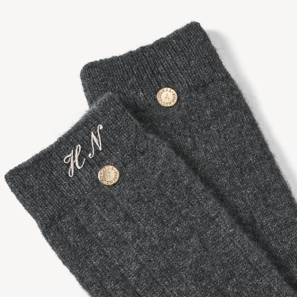Men's Ribbed Cashmere Socks Dark Grey Melange