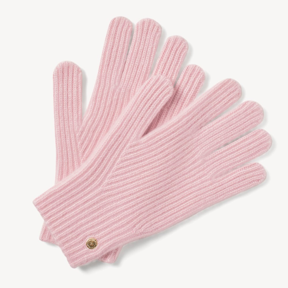 Ribbed Cashmere Gloves Pink