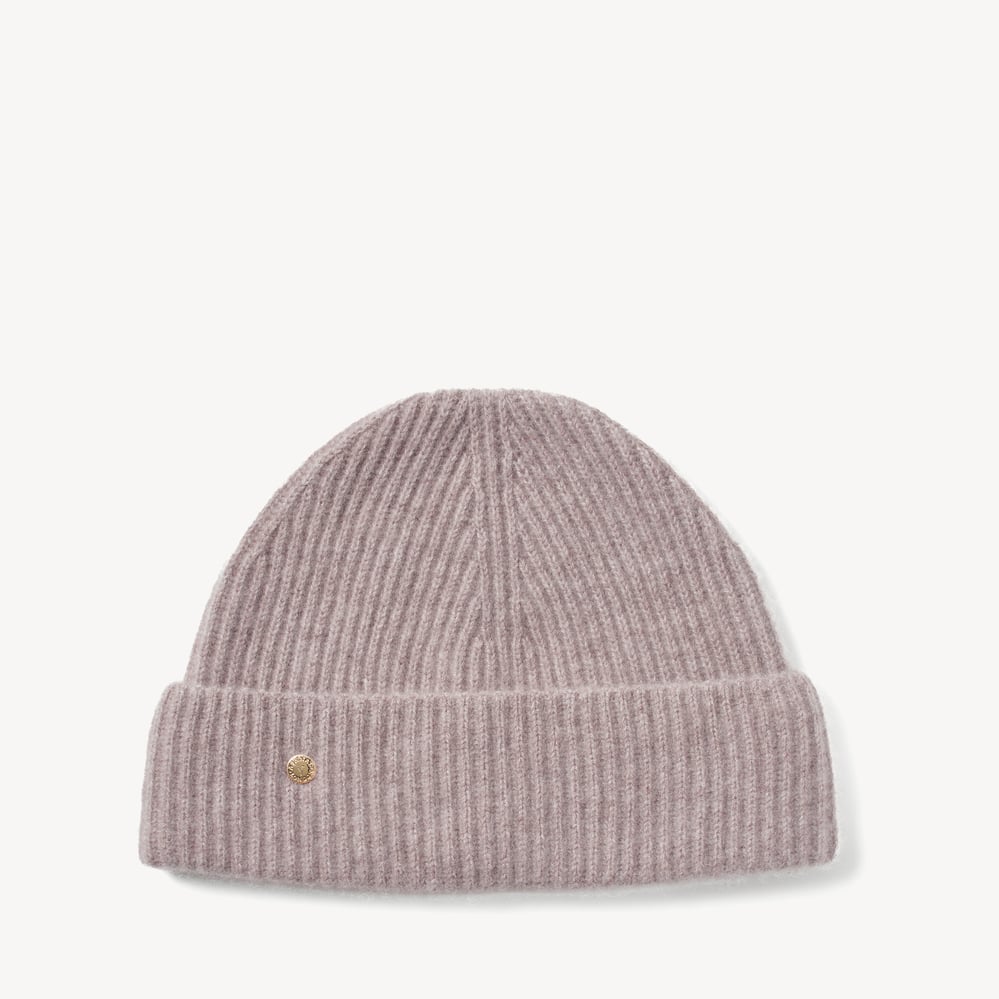 Ribbed Cashmere Hat Latte