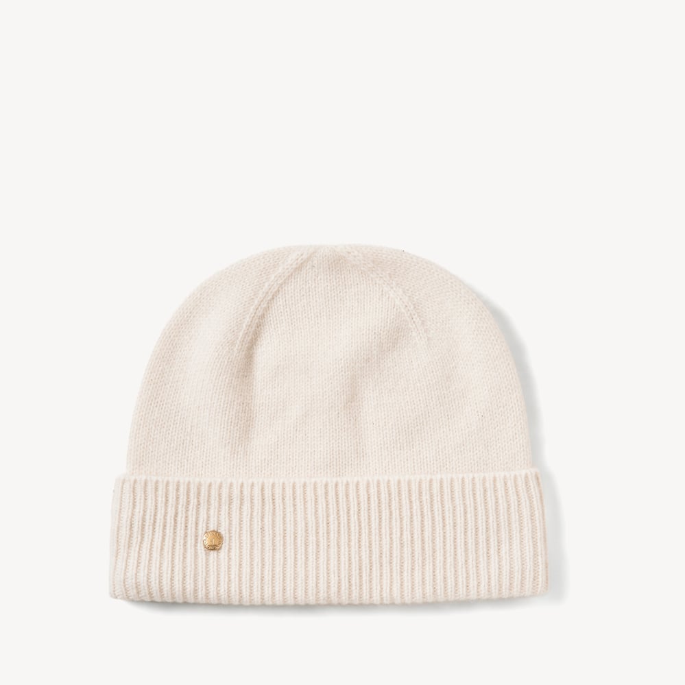 Pure Cashmere Beanie Hat Chalk Cashmere